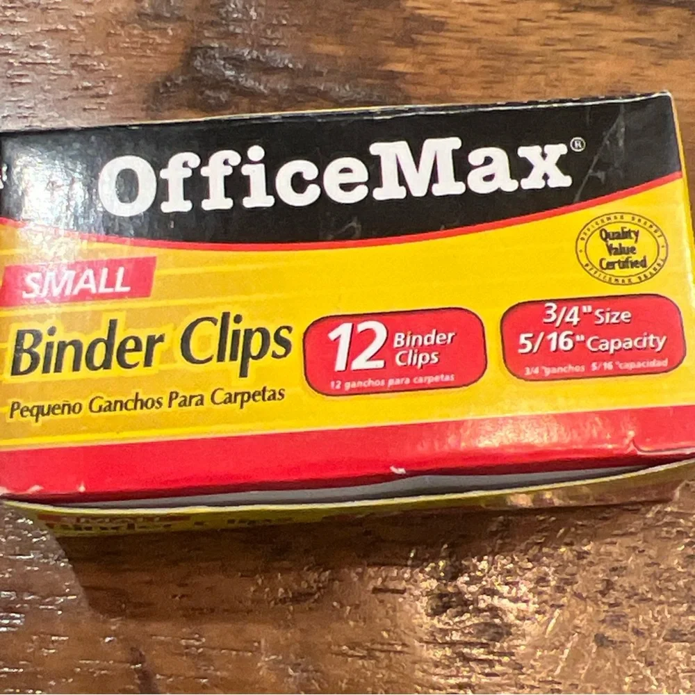 Small Binder Clips set of 12 - Black